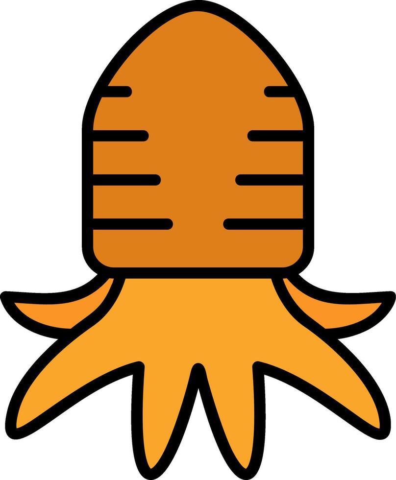 cuttlefish Line Filled Icon vector