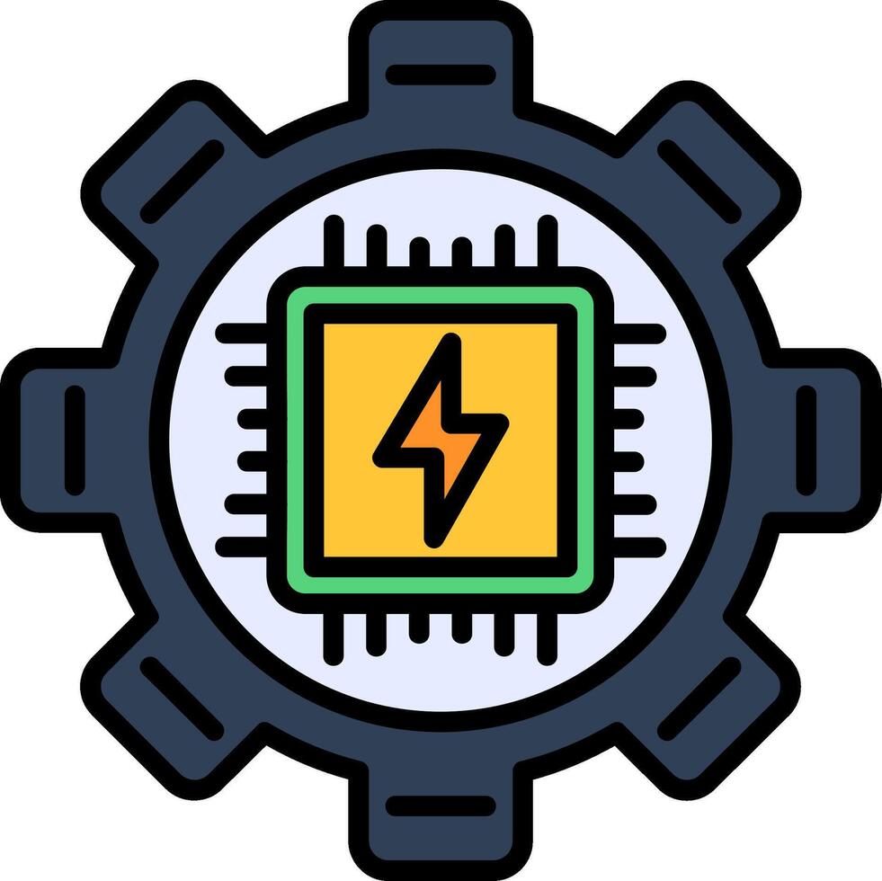Processing Line Filled Icon vector
