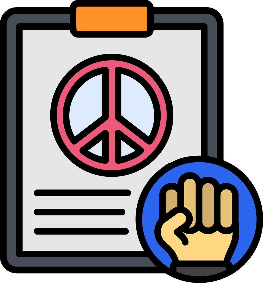 Petition Line Filled Icon vector