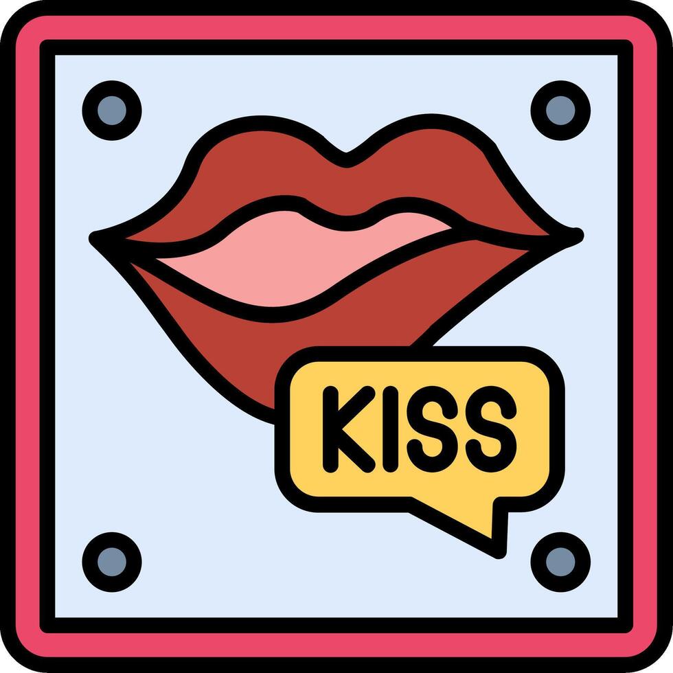 Kiss Line Filled Icon vector