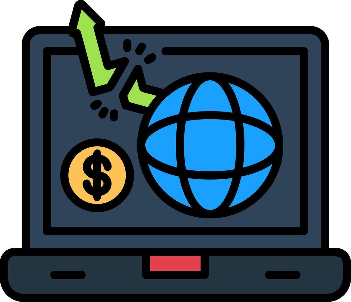 Digital Disruption Line Filled Icon vector