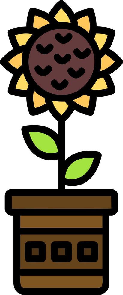 sunflower Line Filled Icon vector