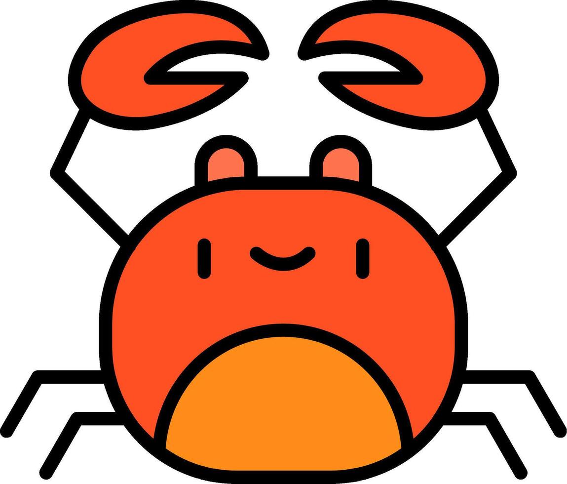 Crab Line Filled Icon vector