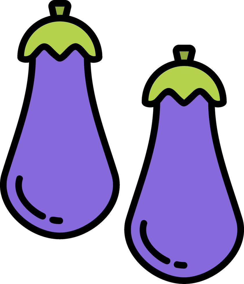 Eggplant Line Filled Icon vector