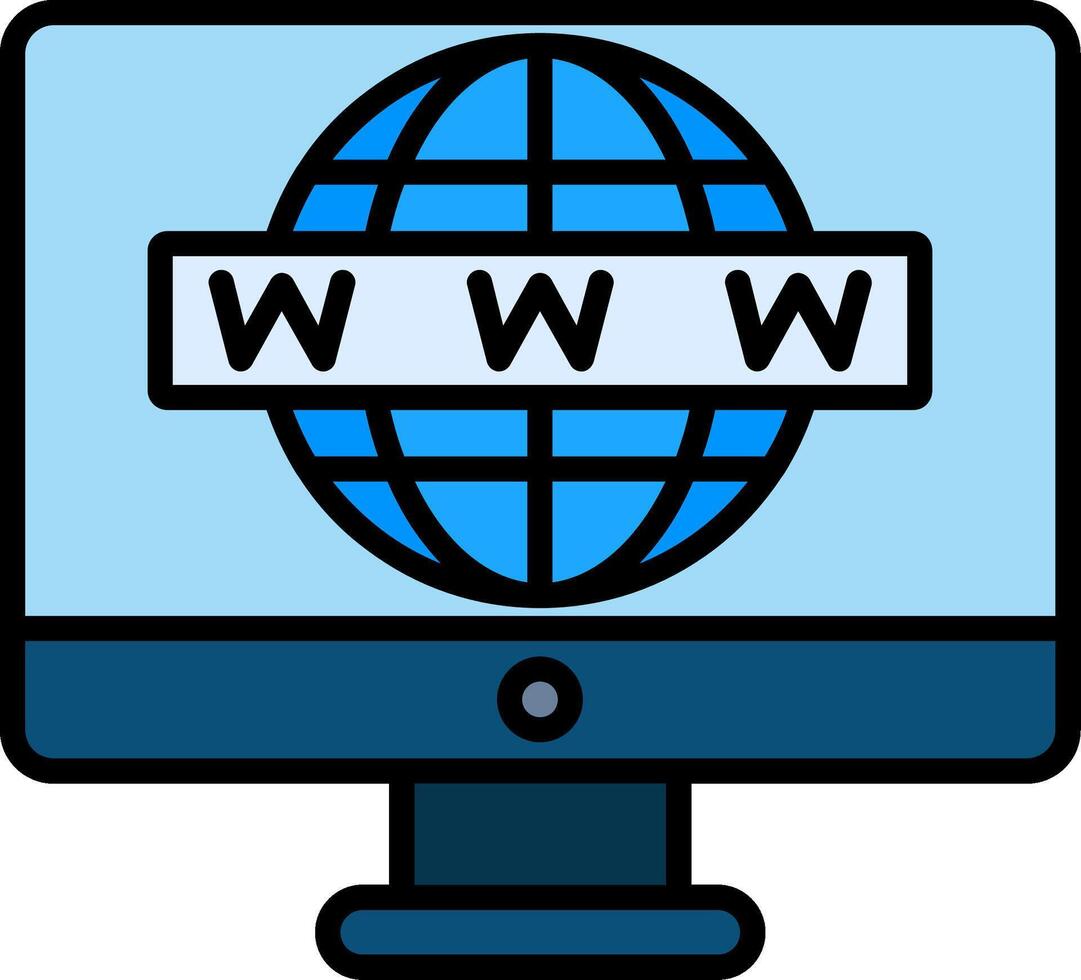 Internet Line Filled Icon vector