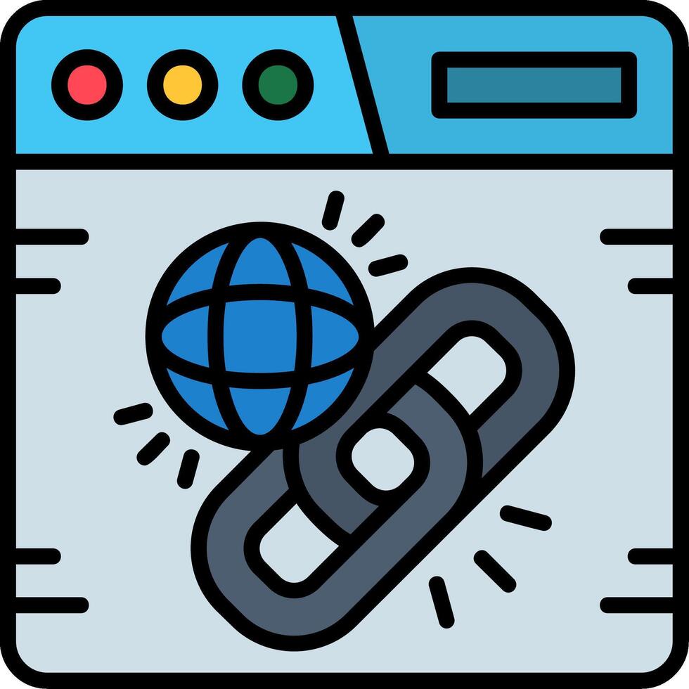 Link Line Filled Icon vector