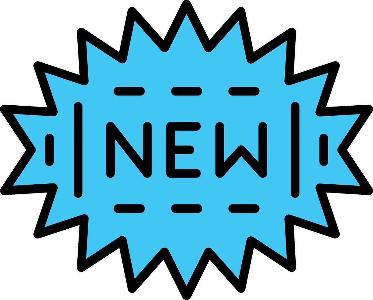 New Line Filled Icon vector