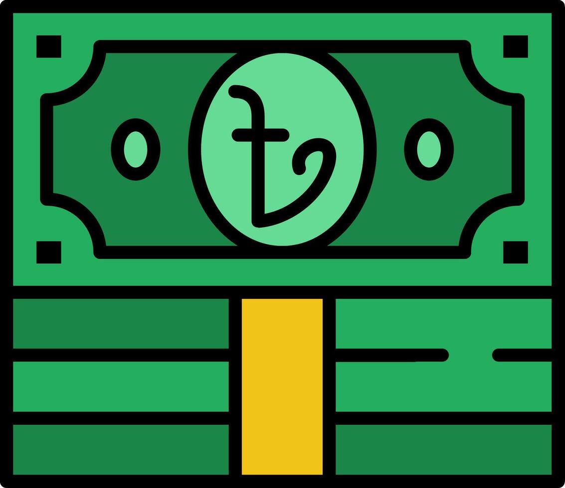 Taka Line Filled Icon vector