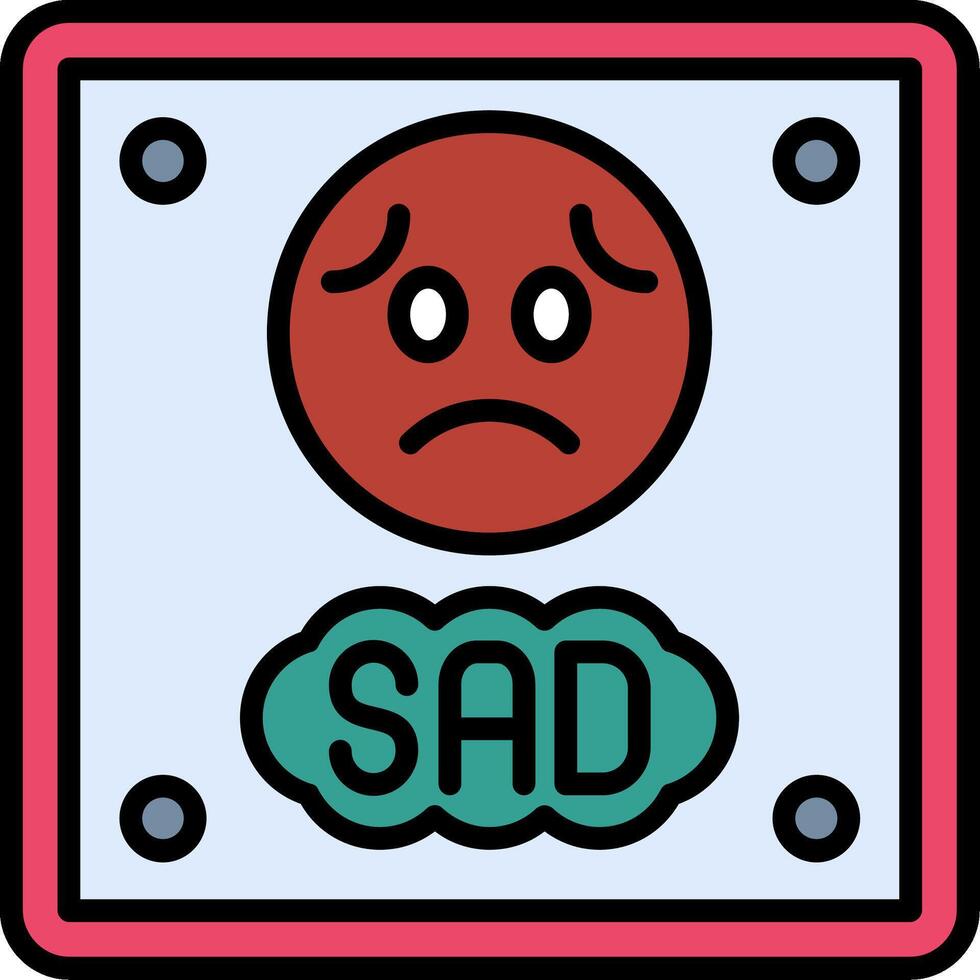Sad Line Filled Icon vector