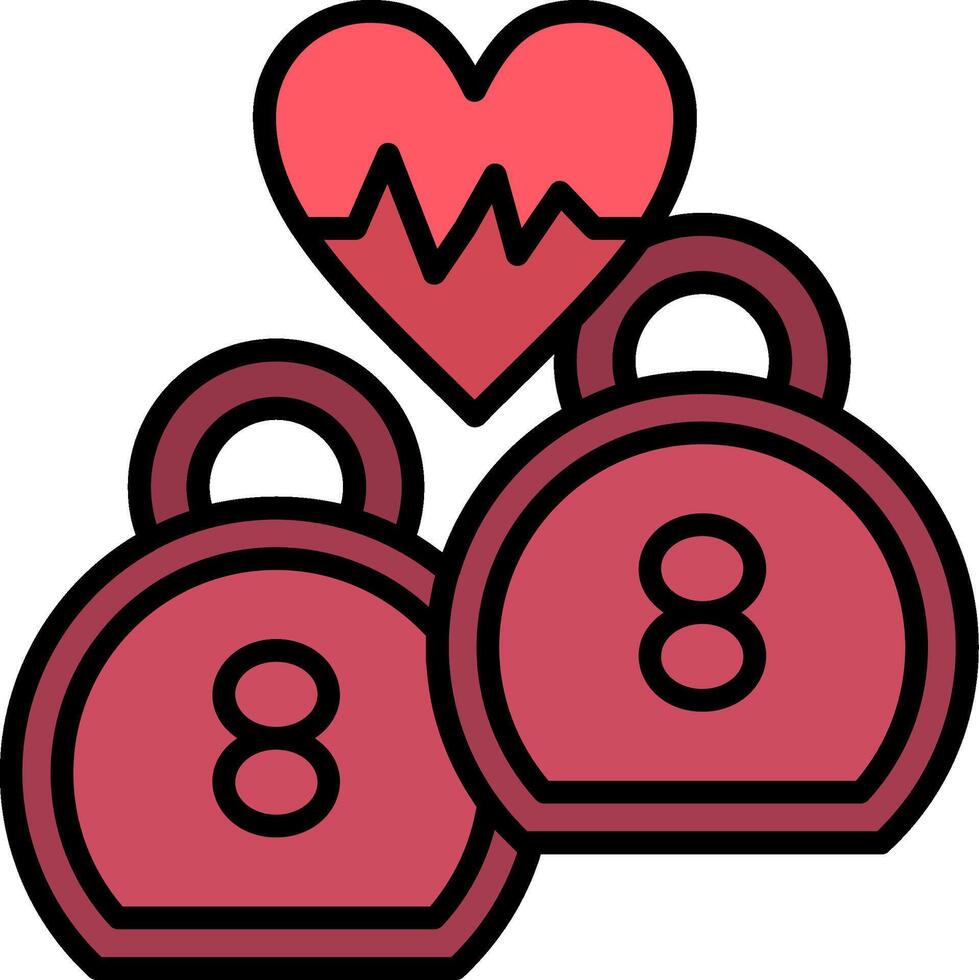 Kettlebell Line Filled Icon vector