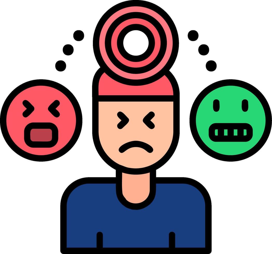 Adhd Line Filled Icon vector