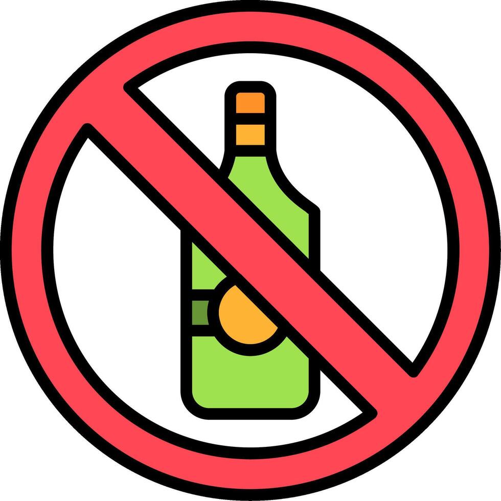 No Beer Line Filled Icon vector