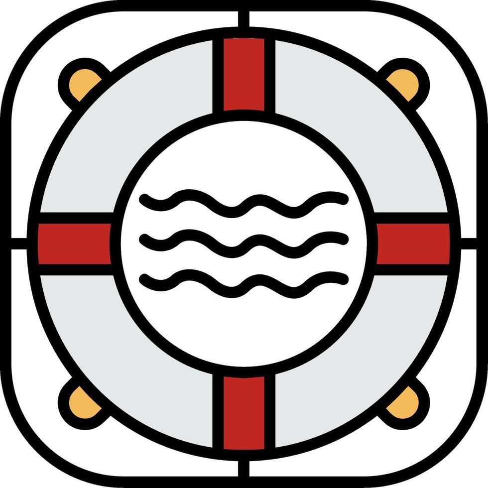 Lifebuoy Line Filled Icon vector