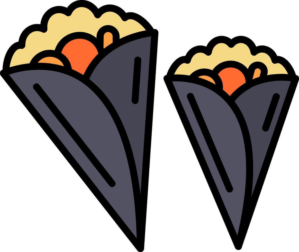 Temaki Line Filled Icon vector