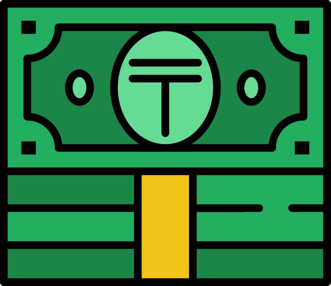 Tenge Line Filled Icon vector