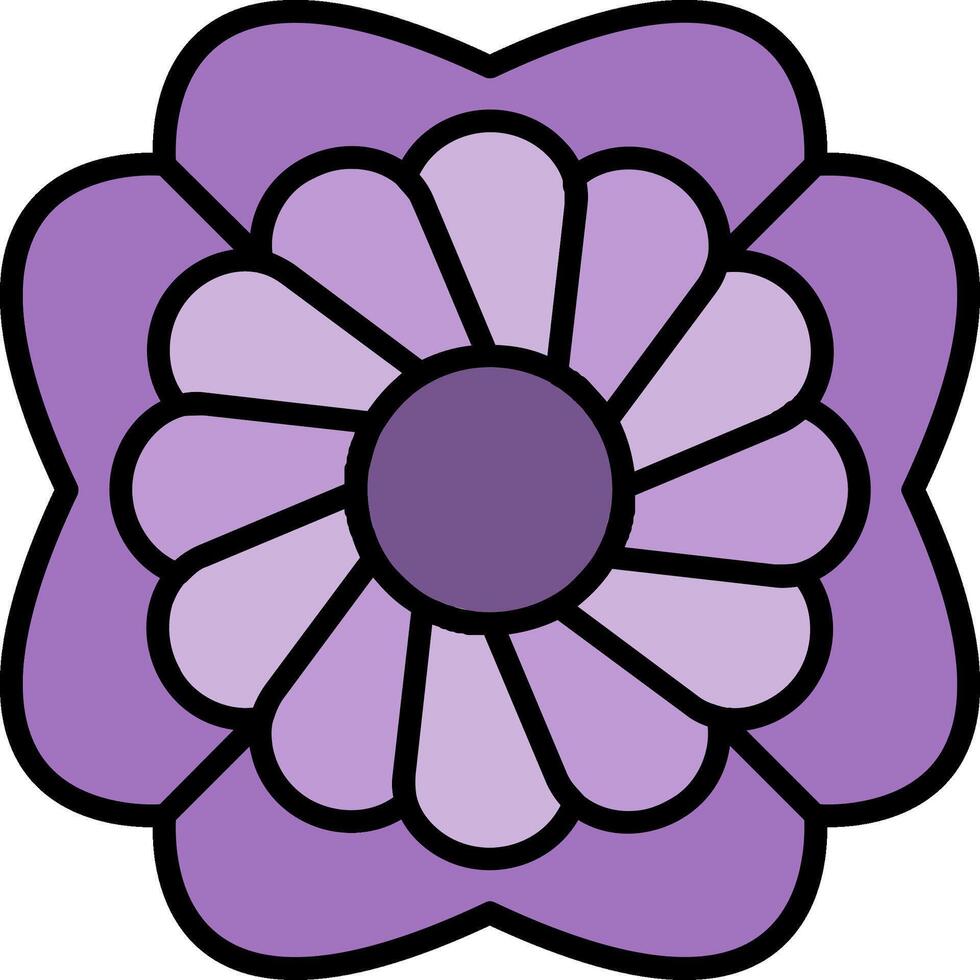 Anemone Line Filled Icon vector