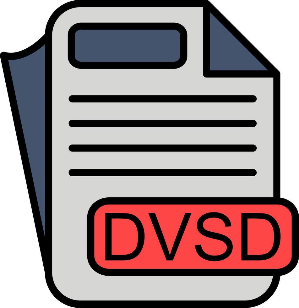 DVSD File Format Line Filled Icon vector