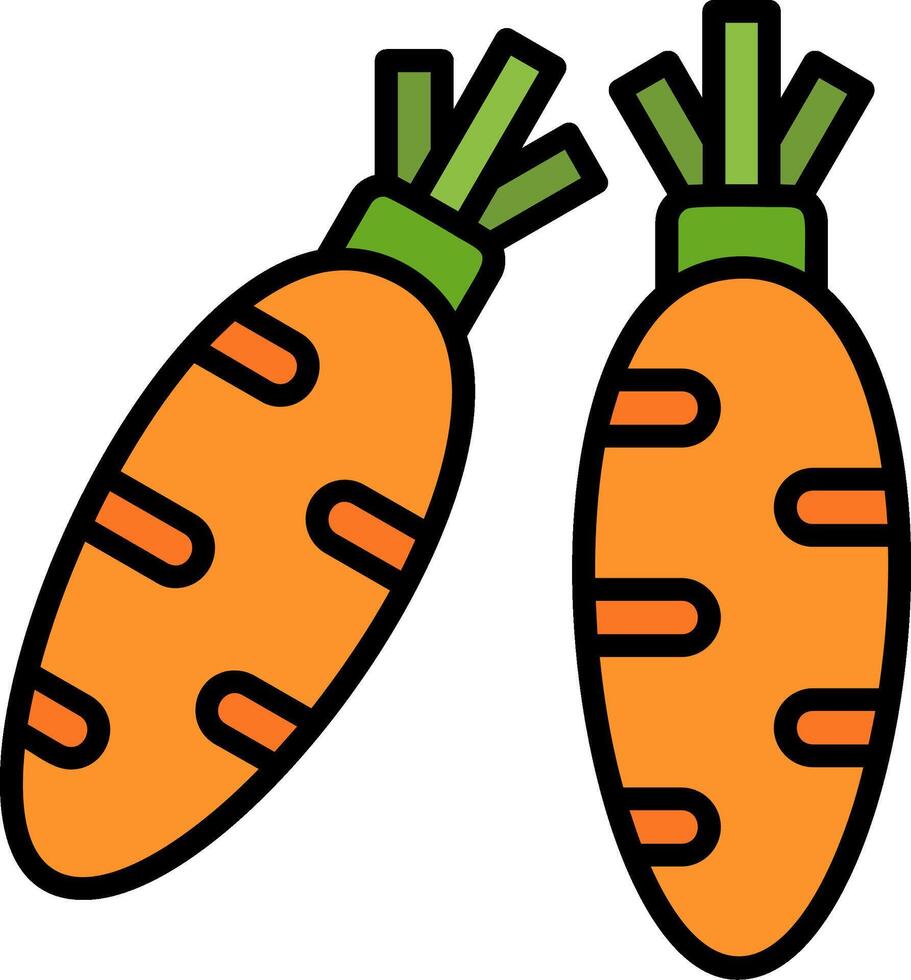 Carrot Line Filled Icon vector