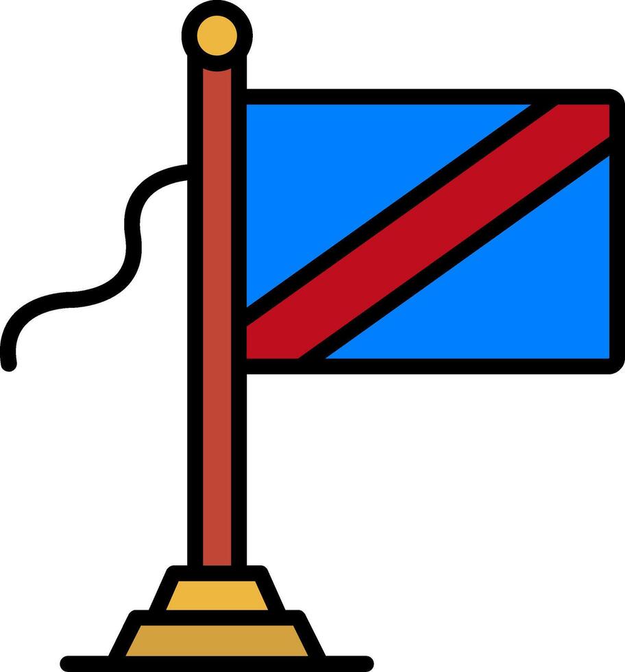 Congo Flag Line Filled Icon vector