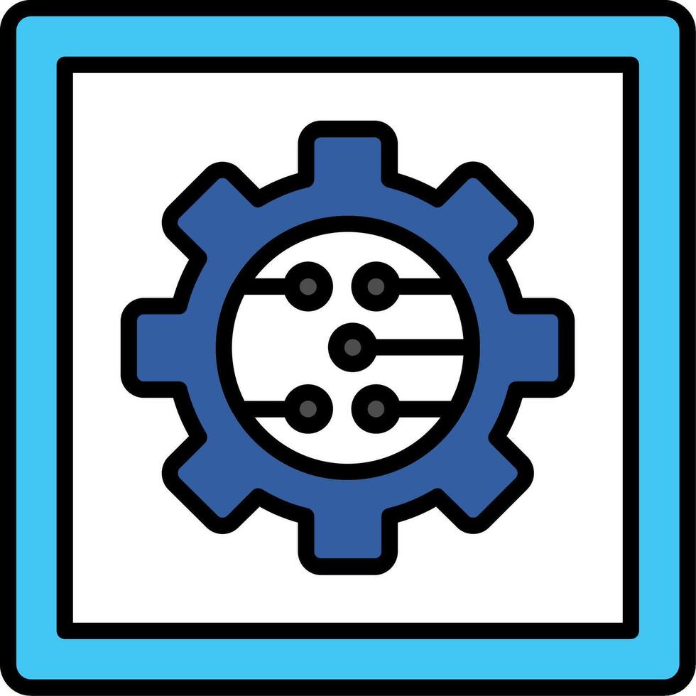 Gear Line Filled Icon vector