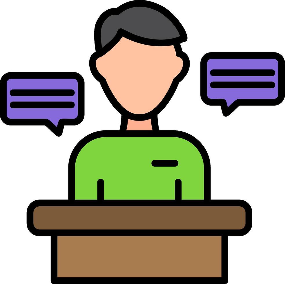Speech Line Filled Icon vector