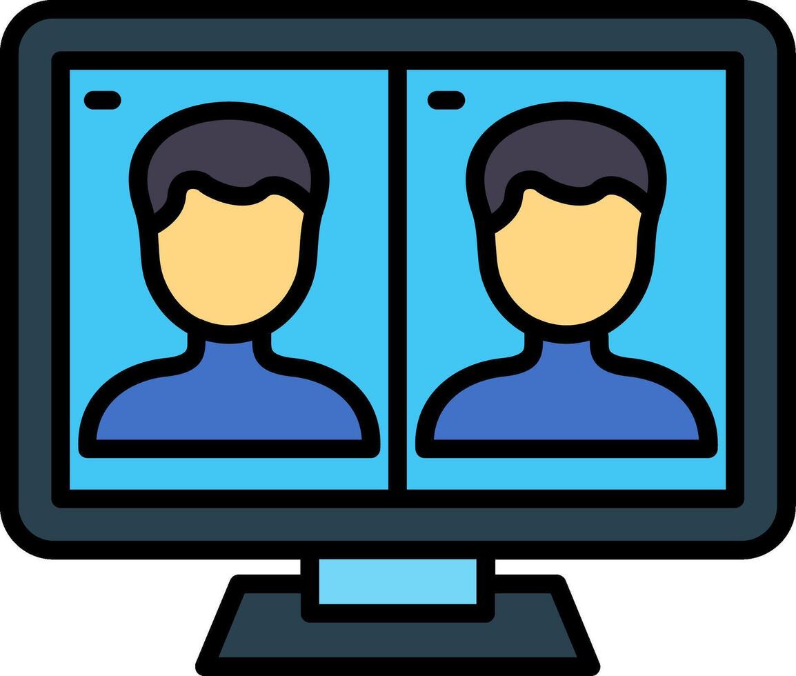 Meeting Line Filled Icon vector
