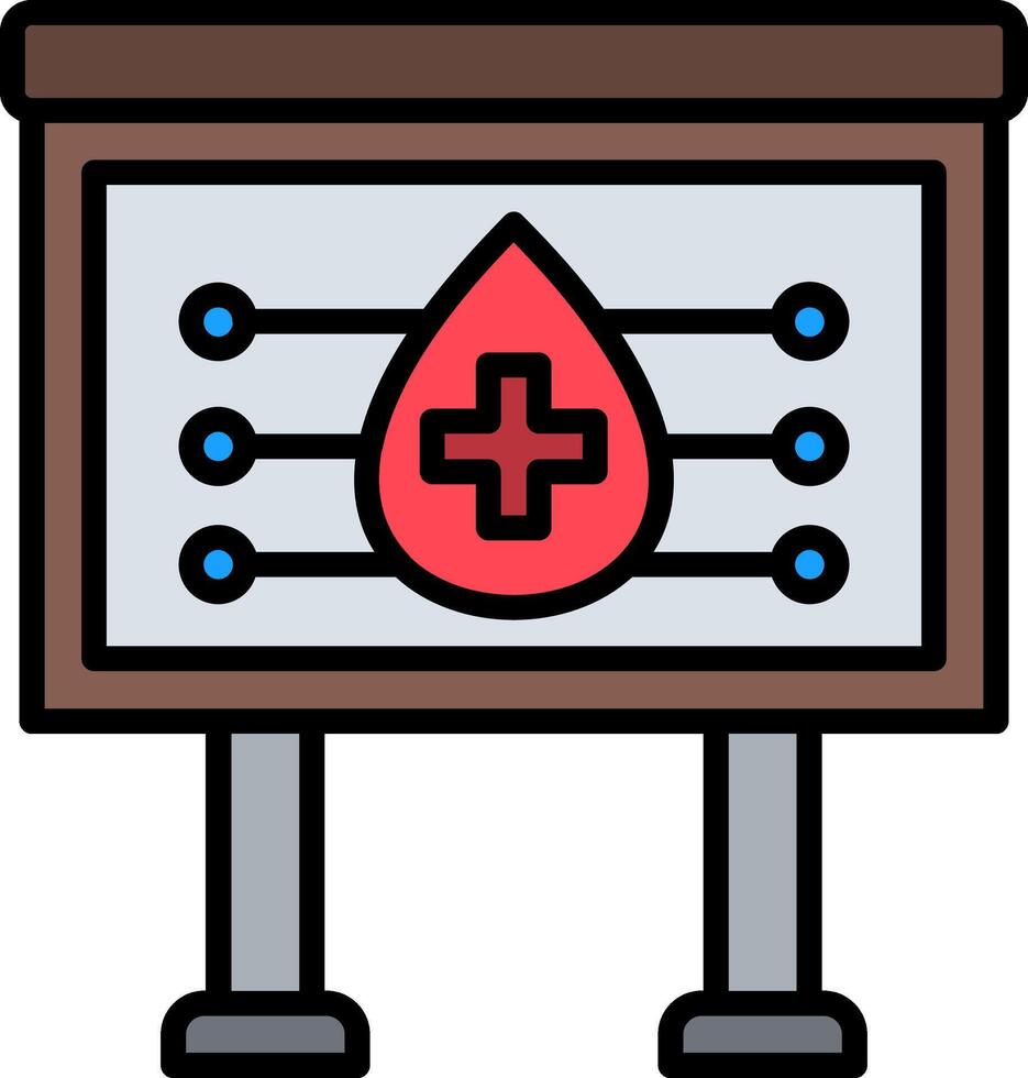 Sight Check Table Line Filled Icon vector