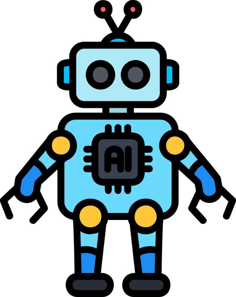 Robot Line Filled Icon vector