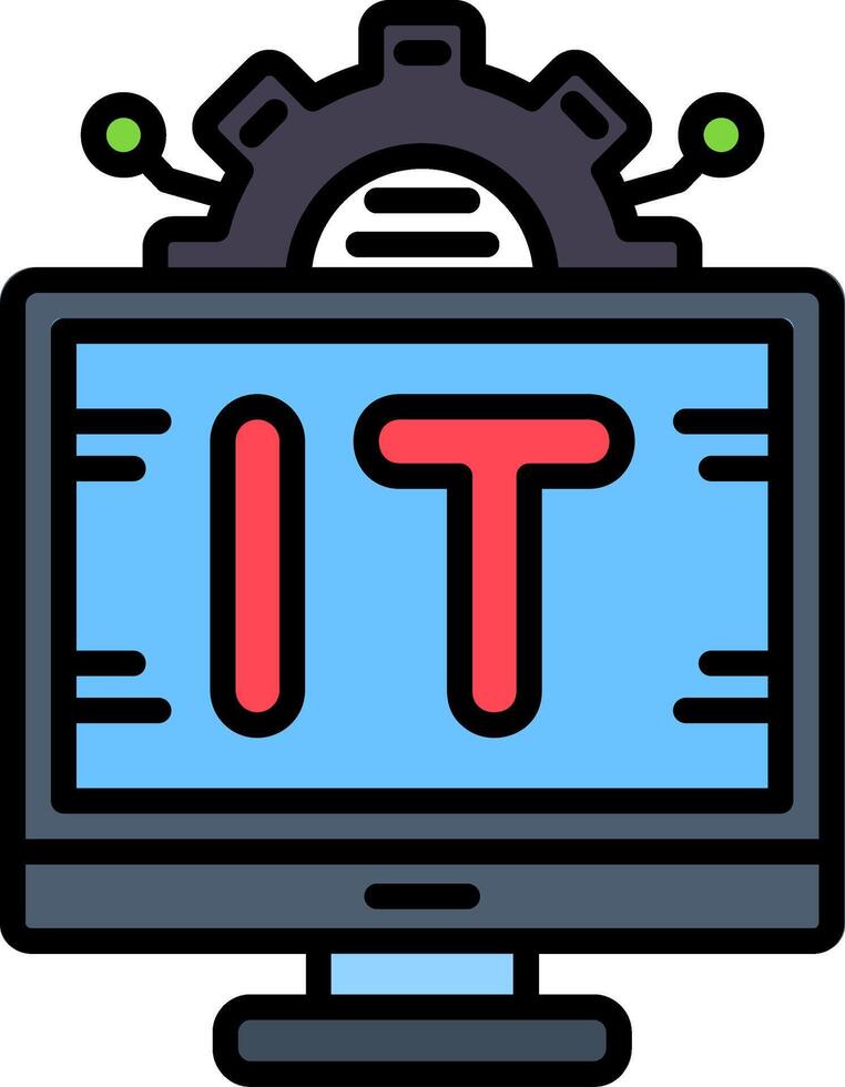 Information Technology Line Filled Icon vector