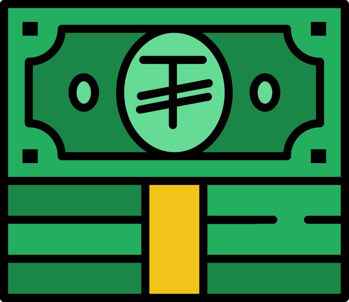 Tughrik Line Filled Icon vector