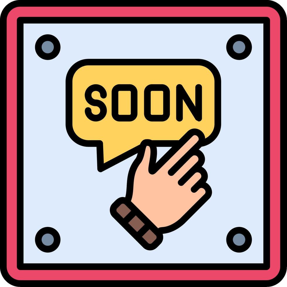 Soon Line Filled Icon vector