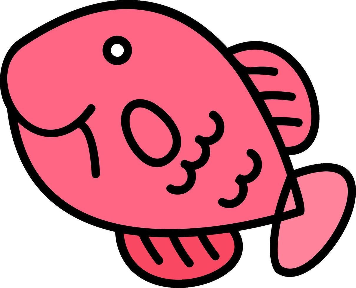 Blobfish Line Filled Icon vector