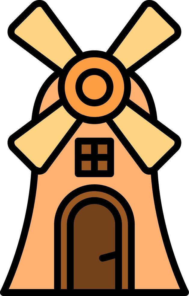 Mill Line Filled Icon vector