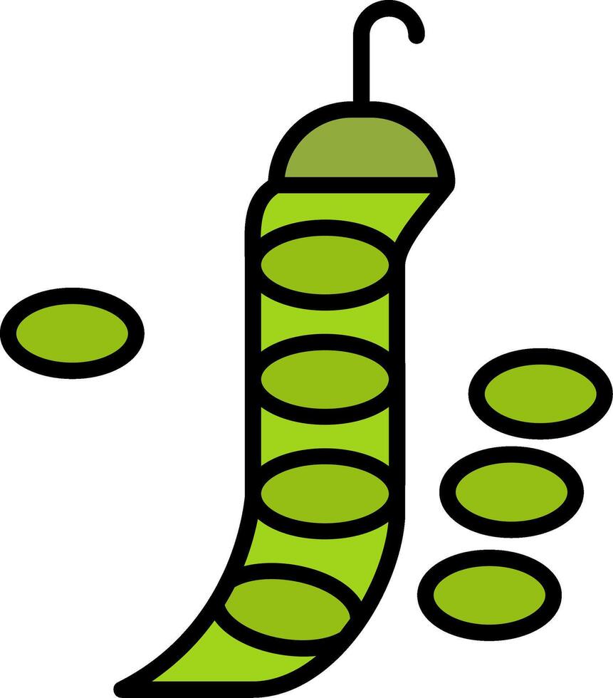 reen Beans Line Filled Icon vector