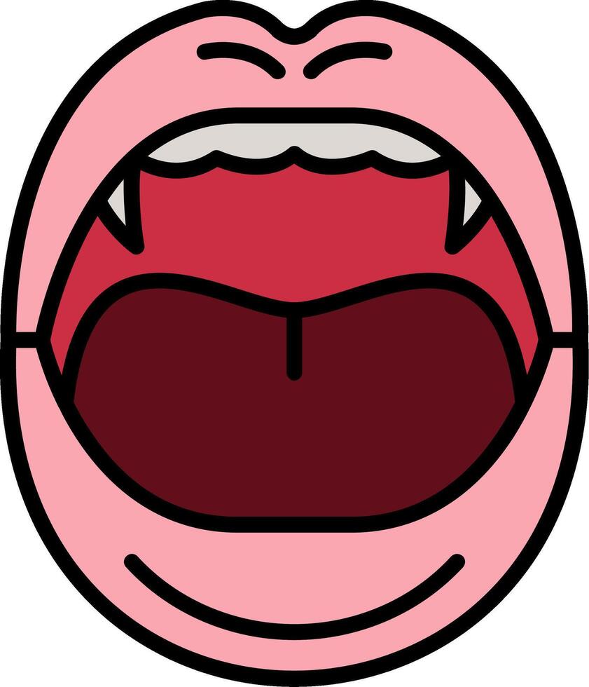 Mouth Line Filled Icon vector