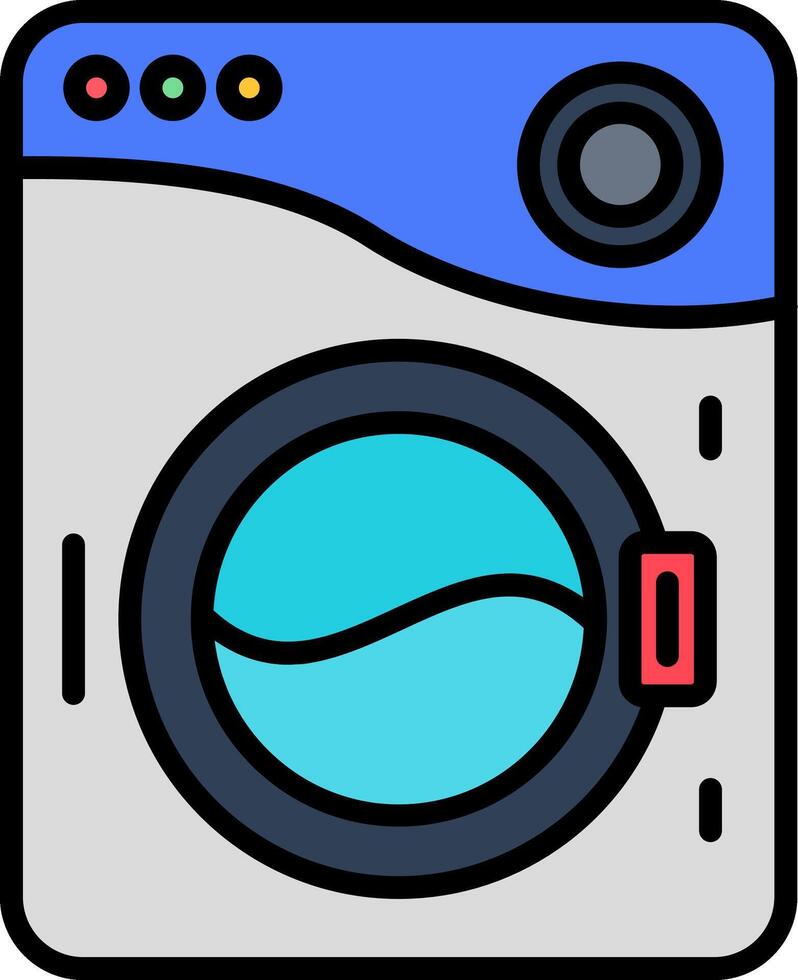 Washing Machine Line Filled Icon vector