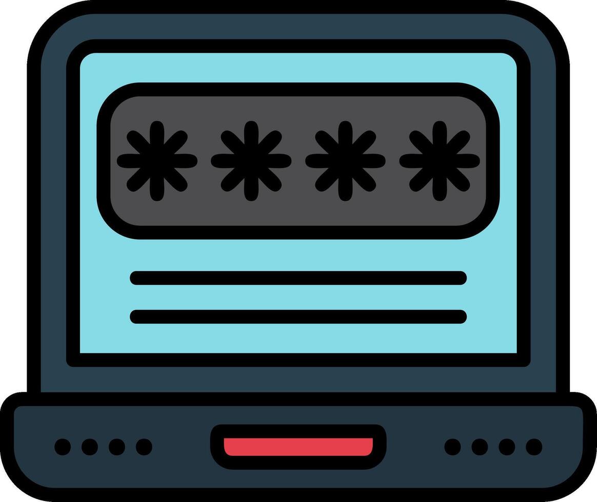 Password Line Filled Icon vector