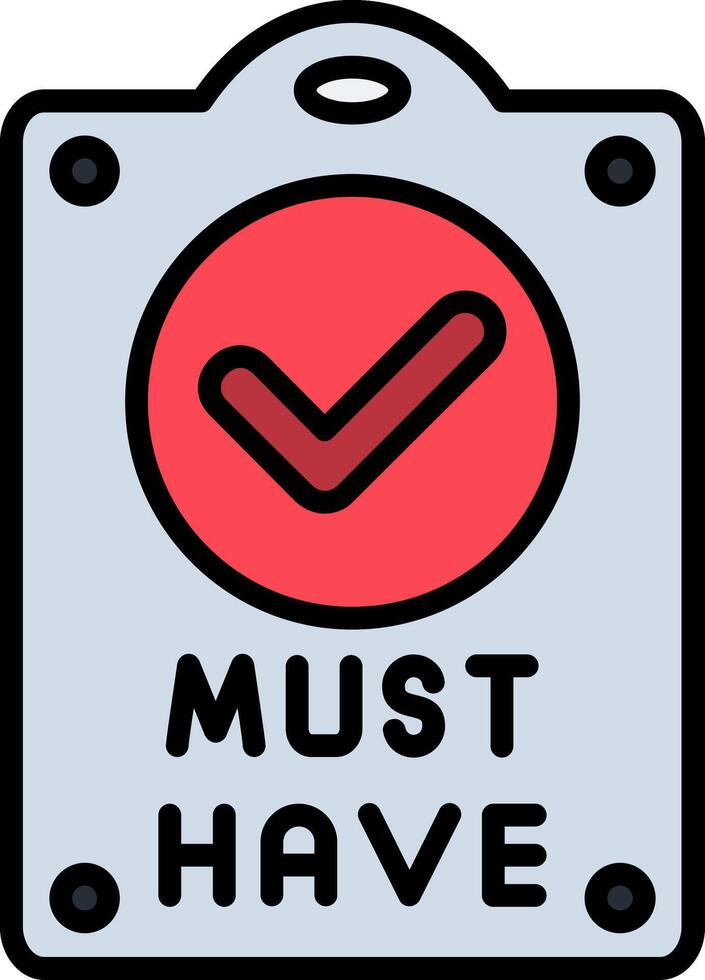 Must Have Line Filled Icon vector