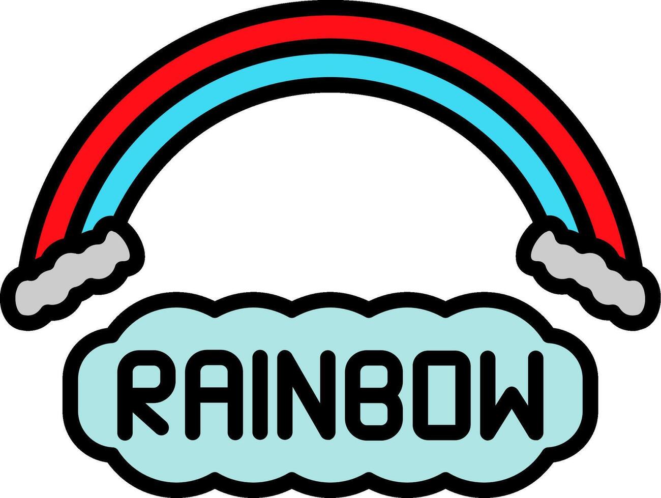 Rainbow Line Filled Icon vector