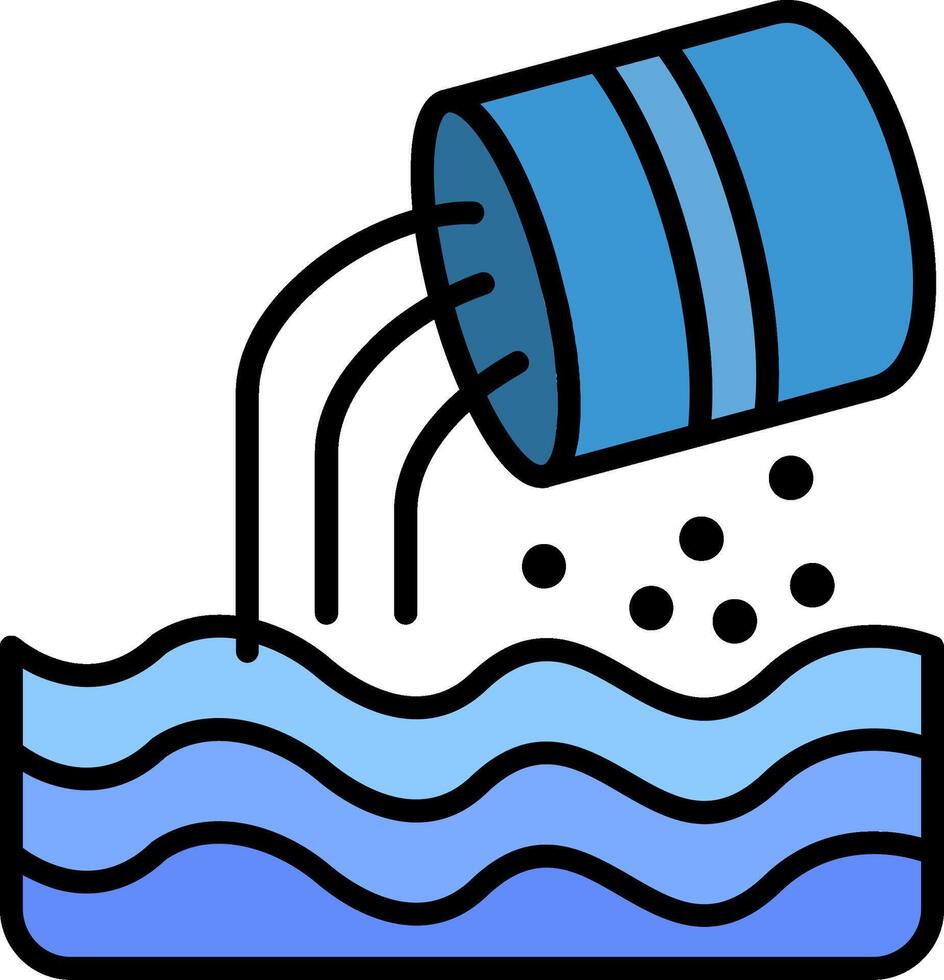 Toxic Waste Line Filled Icon vector