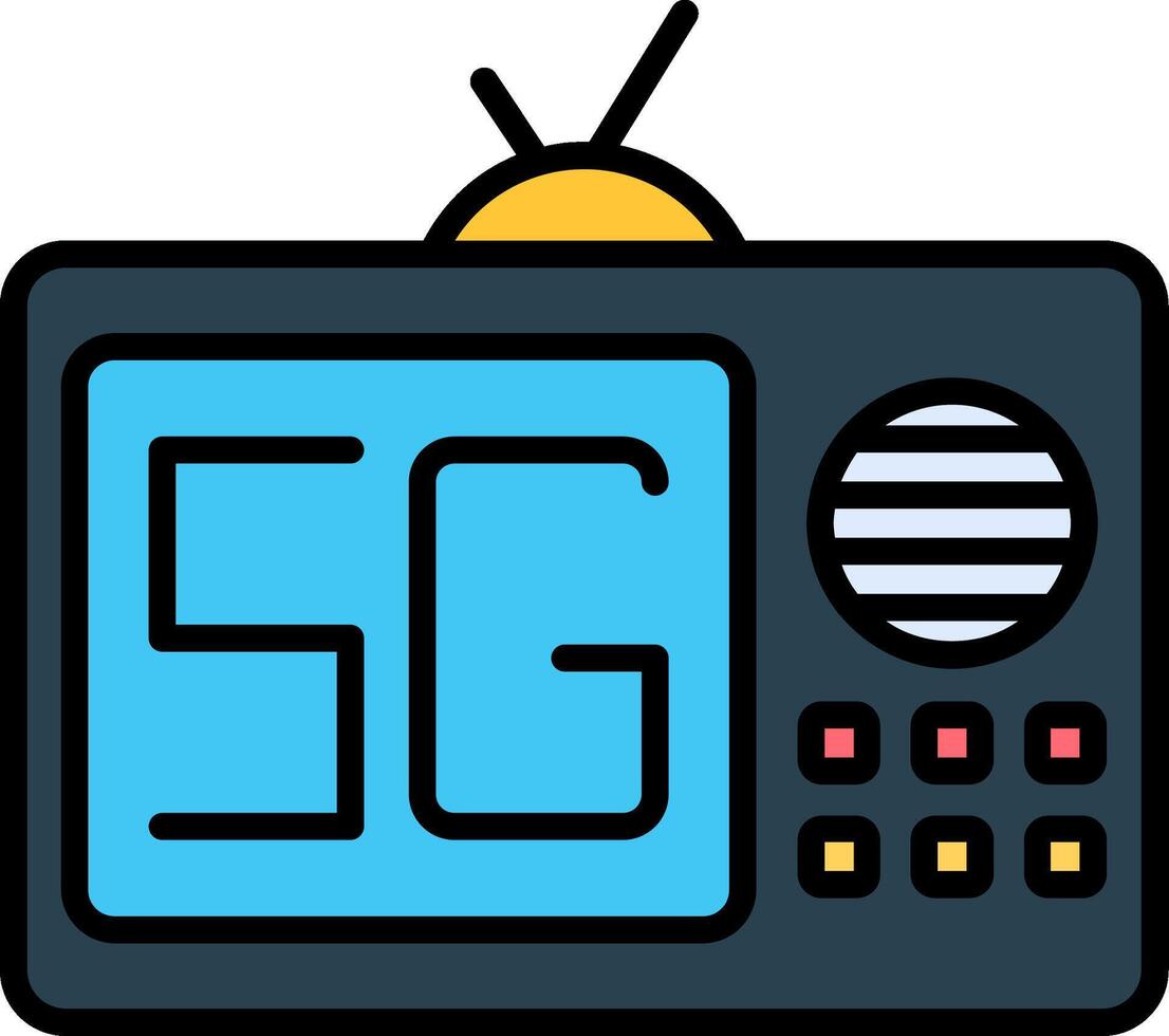 Tv Line Filled Icon vector