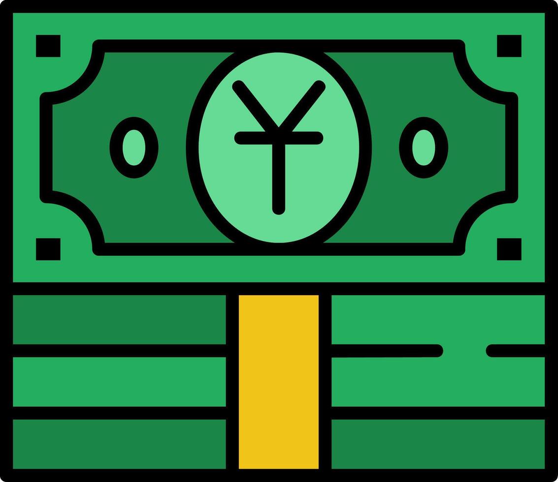 Yuan Line Filled Icon vector