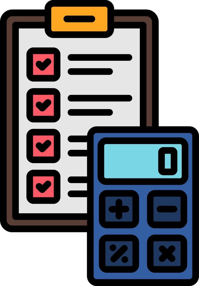 Budget Line Filled Icon vector