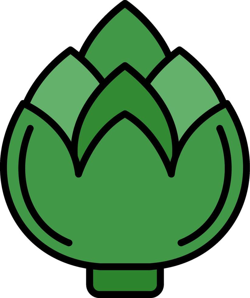 Artichoke Line Filled Icon vector