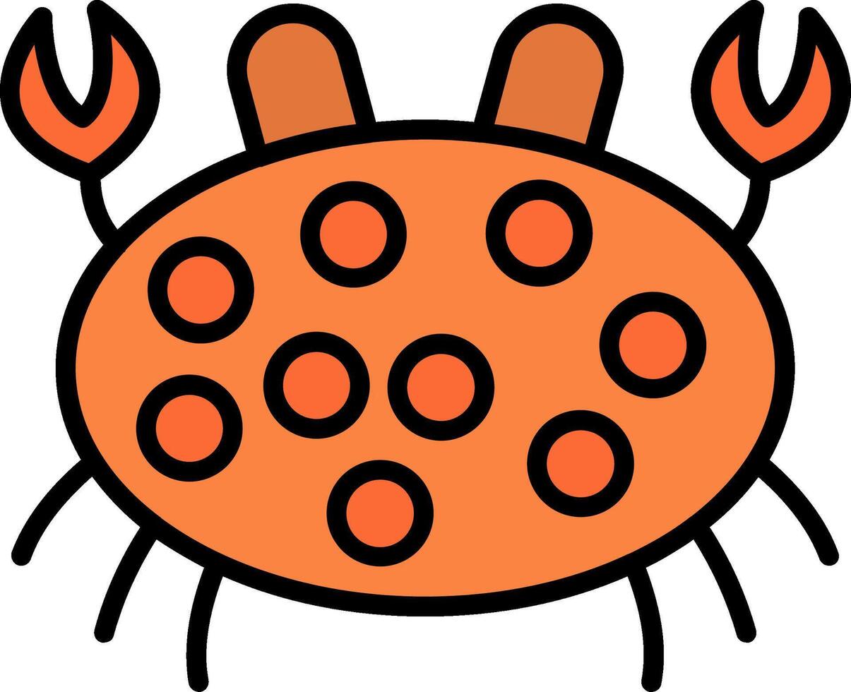 Crab Line Filled Icon vector