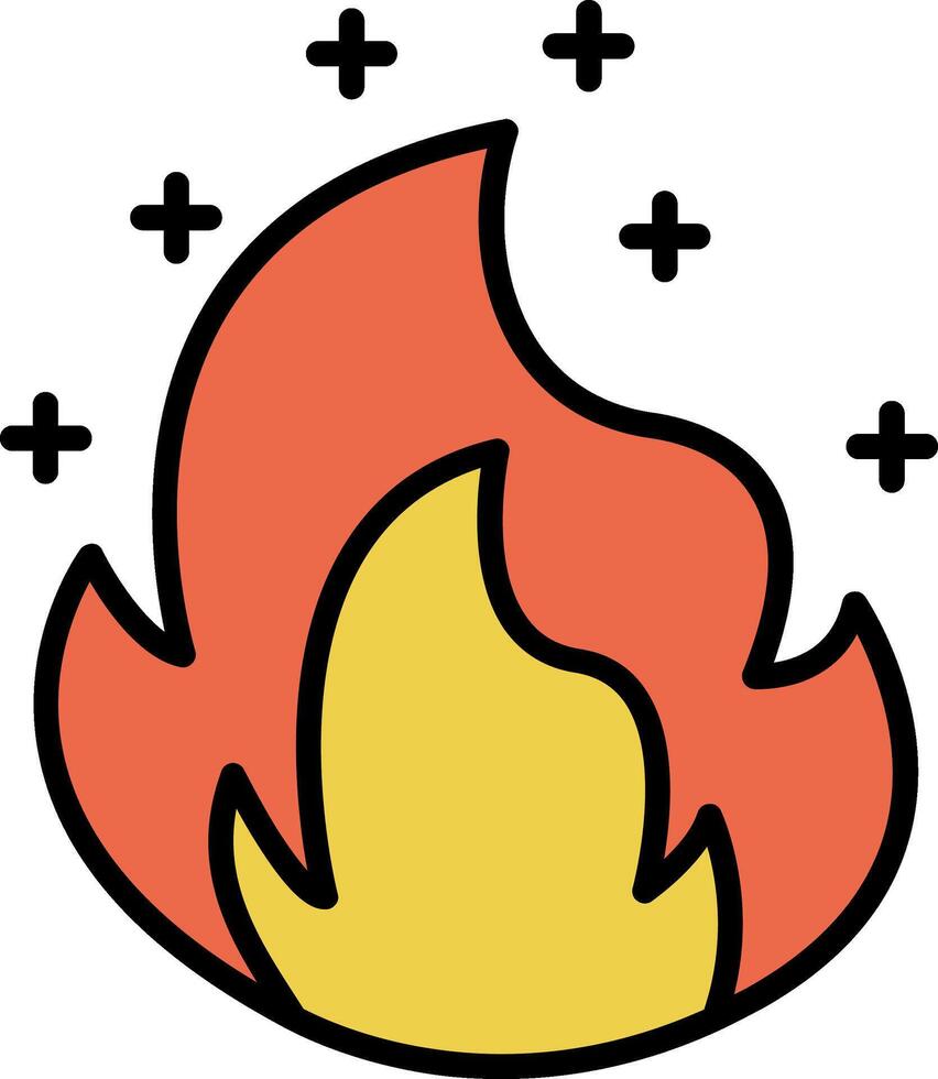 Fire Line Filled Icon vector