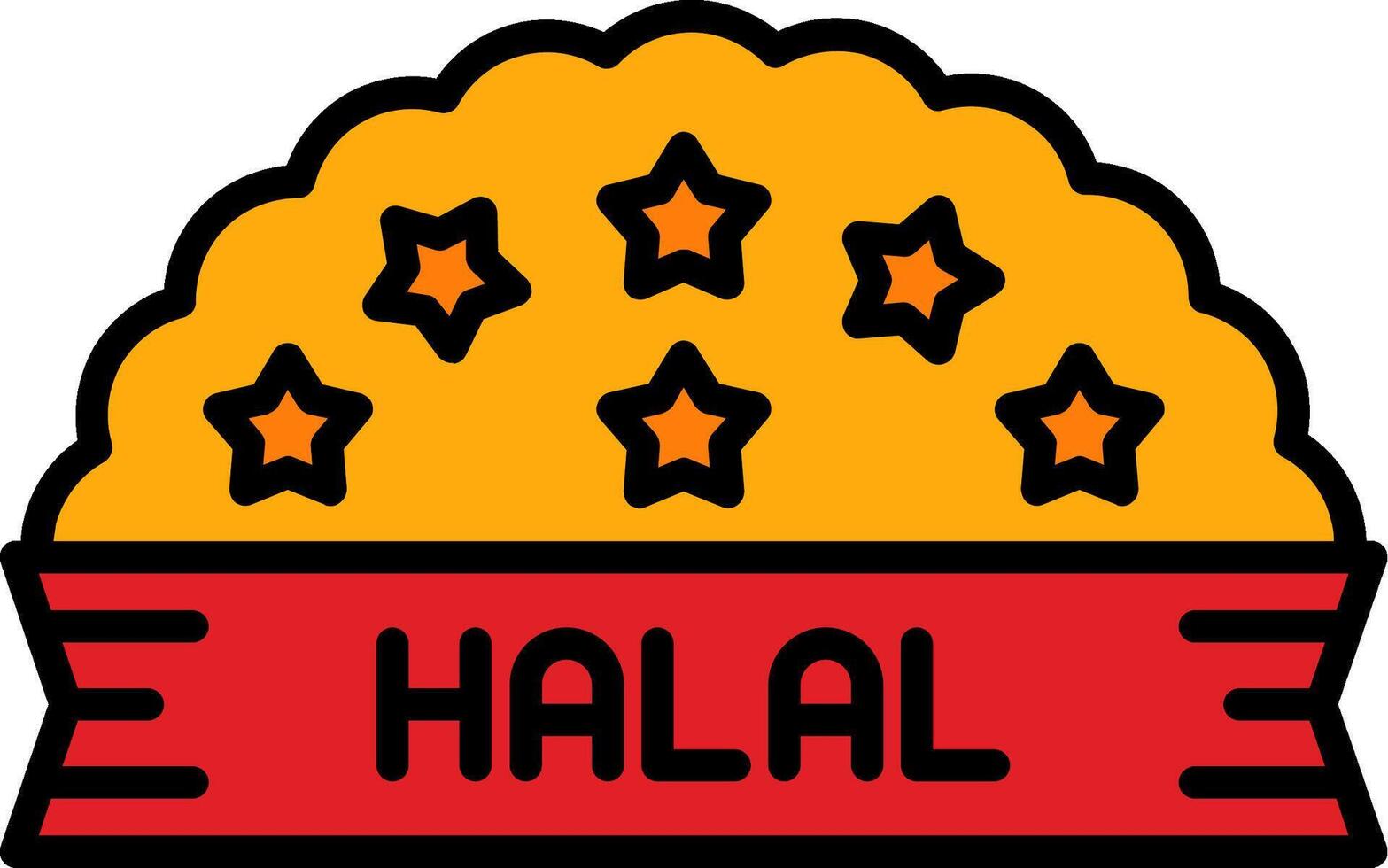 Halal Line Filled Icon vector