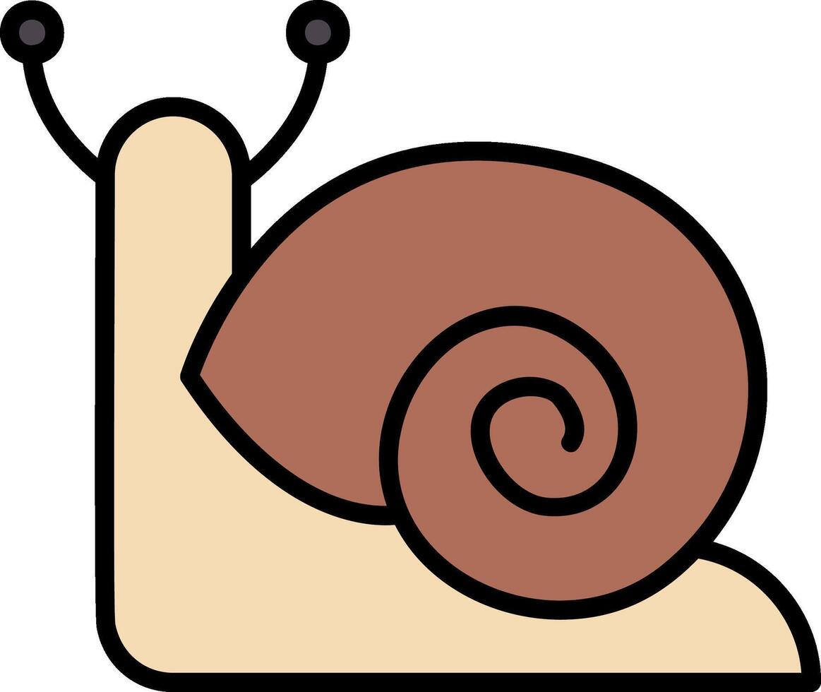 Snail Line Filled Icon vector