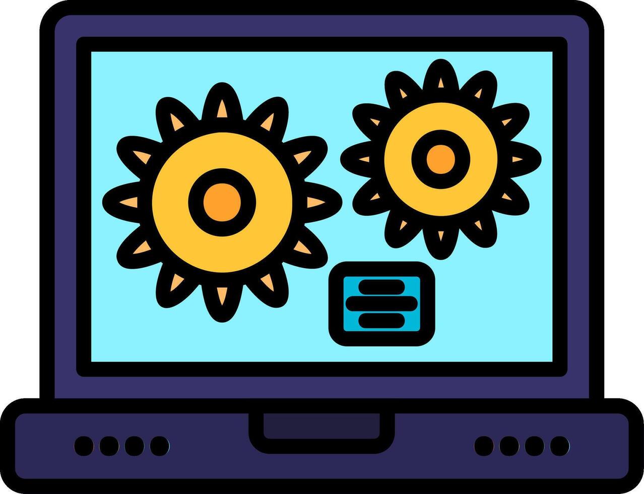 Process Line Filled Icon vector