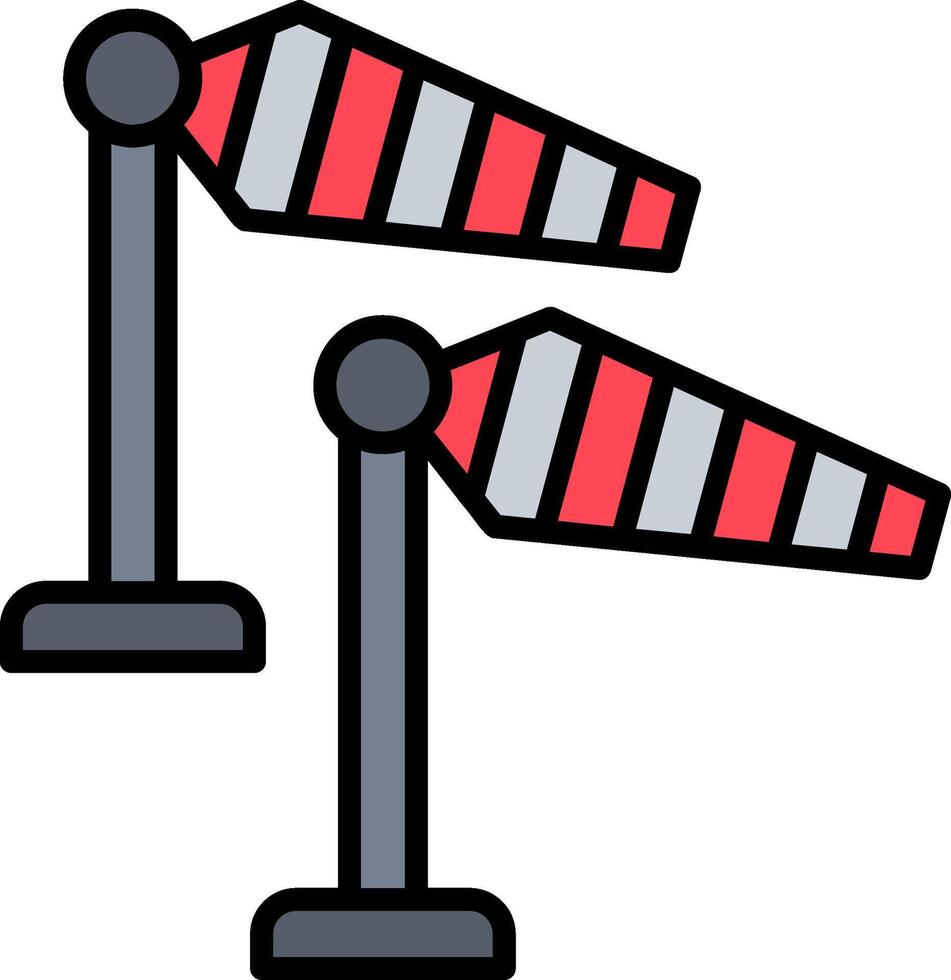 Windsock Line Filled Icon vector